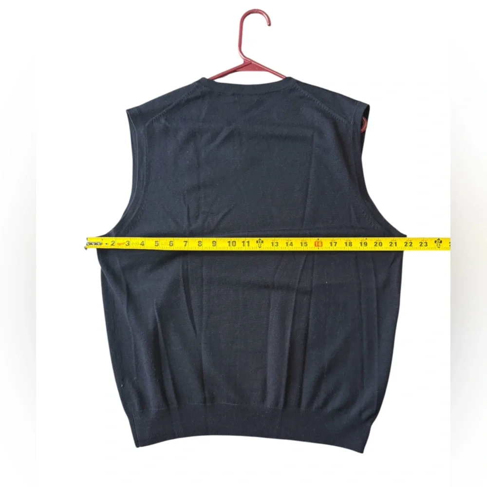J.Crew Italian Merino Wool Sweater Vest Navy V-Neck Preppy Academia Quiet Luxury - Picture 7 of 9